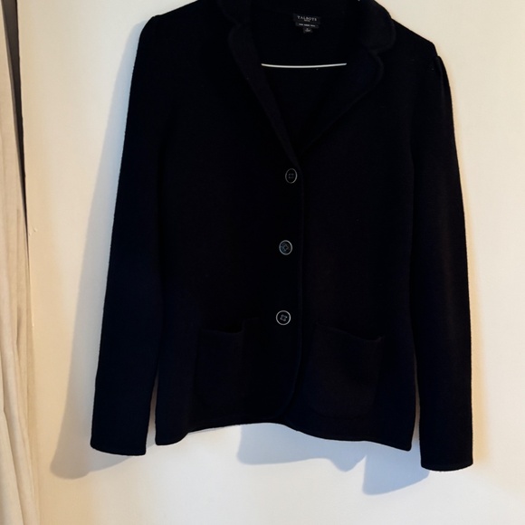 Talbots 100% merino wool black cardigan jacket sweater new size s petite women's - Picture 8 of 10